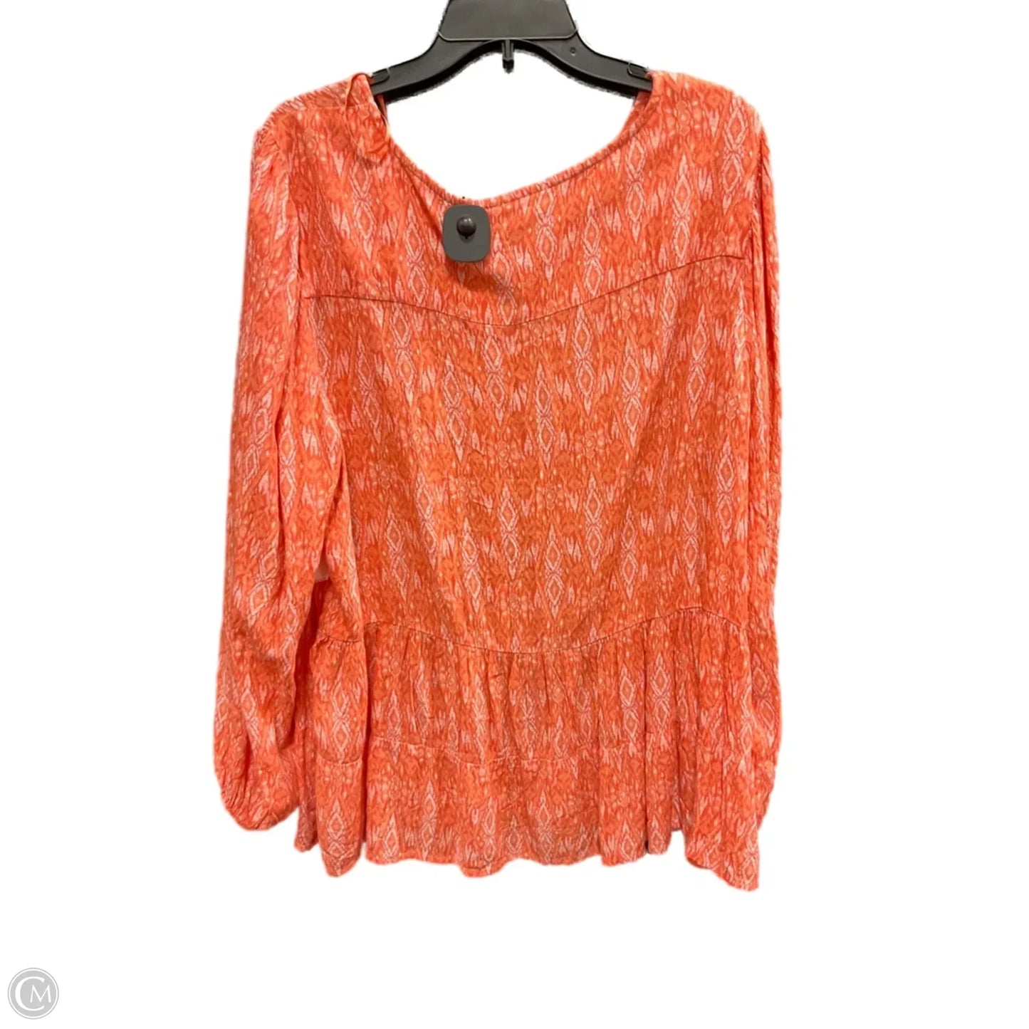 Top Long Sleeve By Style And Company In Orange, Size: Xxl