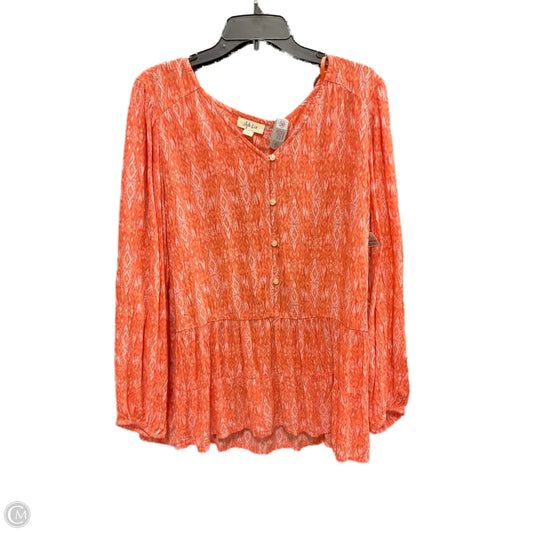 Top Long Sleeve By Style And Company In Orange, Size: Xxl