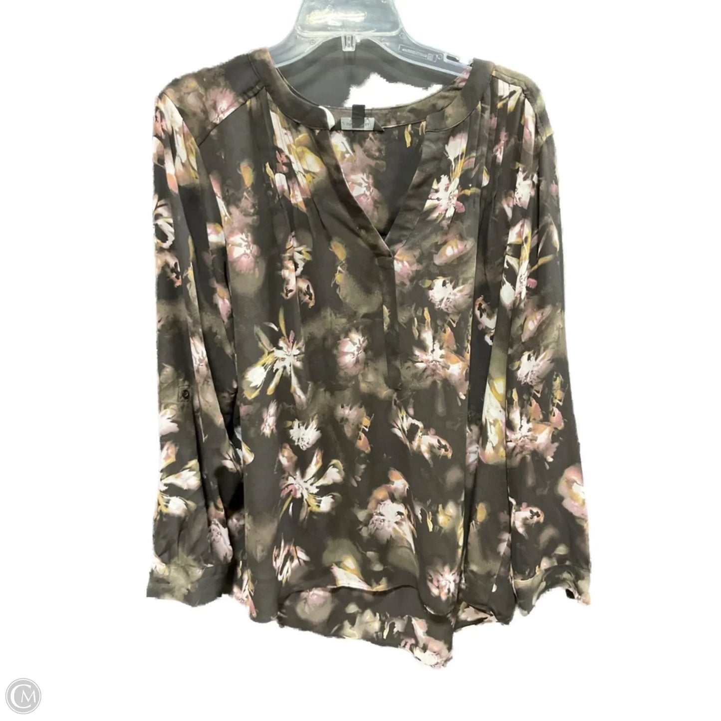 Top Long Sleeve By Simply Vera In Floral Print, Size: Xxl