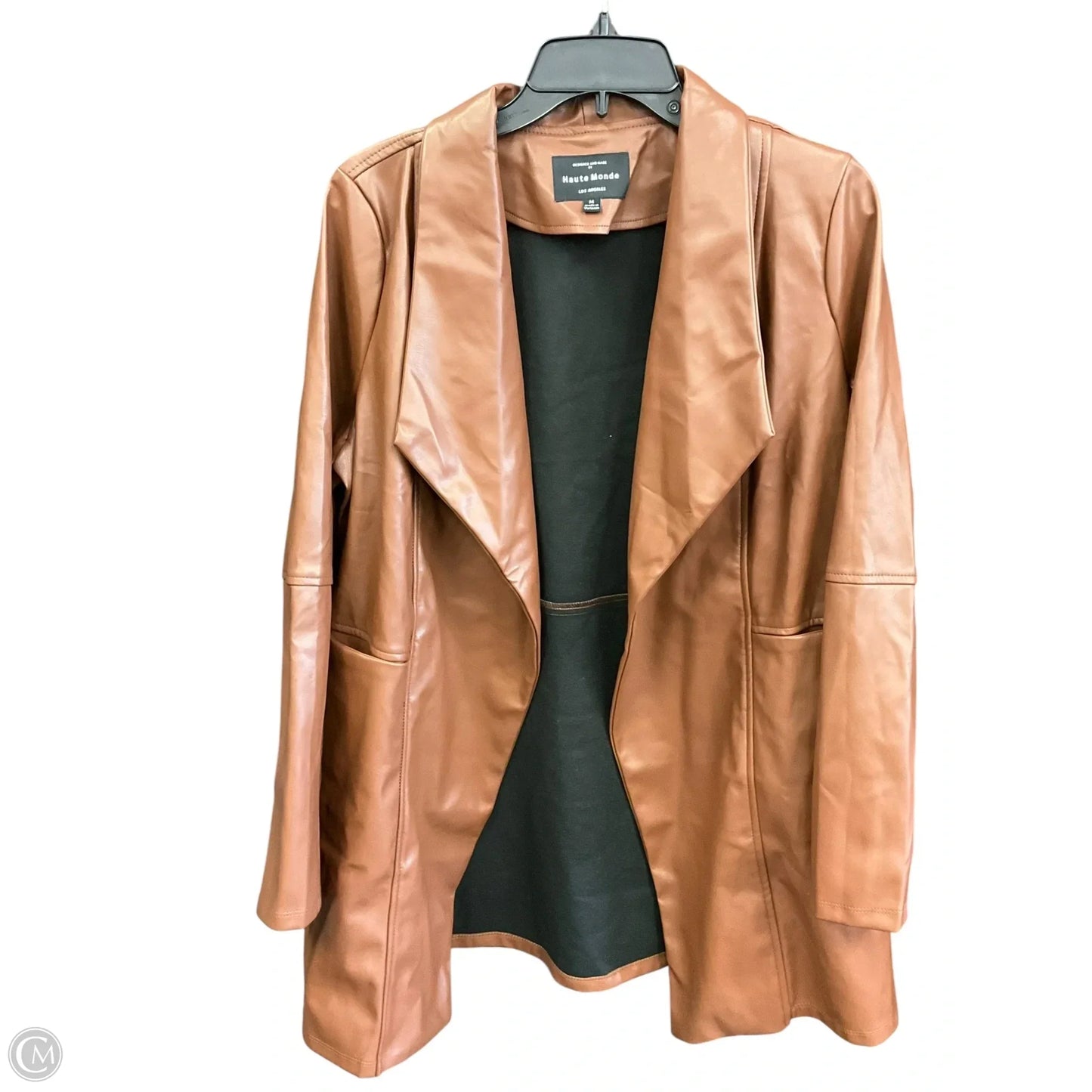 Jacket Leather By Haute Monde In Brown, Size: M