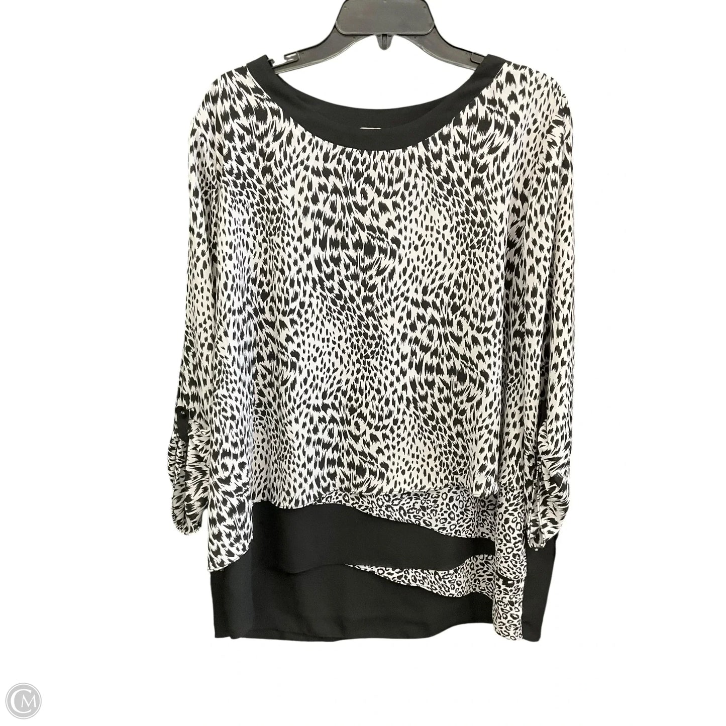 Top Long Sleeve By Cj Banks In Animal Print, Size: 1x