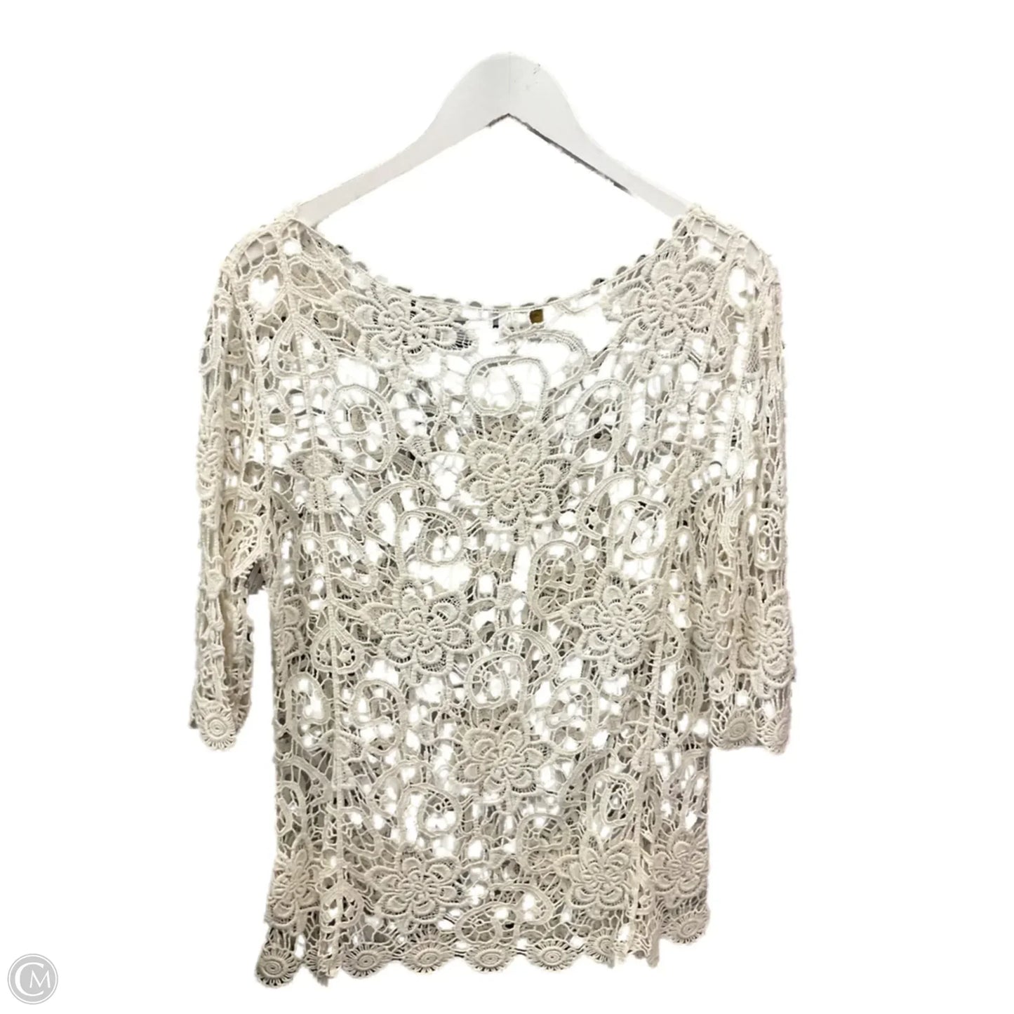Top Short Sleeve By Jennie And Marlis In Cream, Size: L