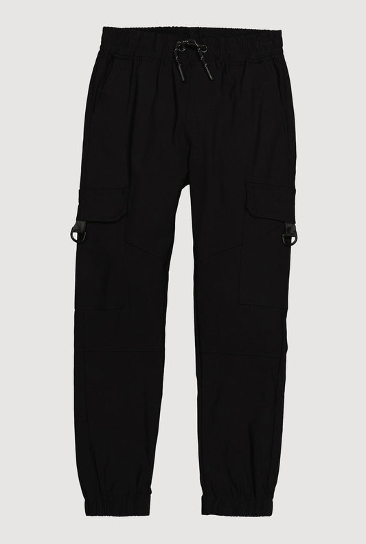 Boys Cargo Pocket Drawstring Joggers
