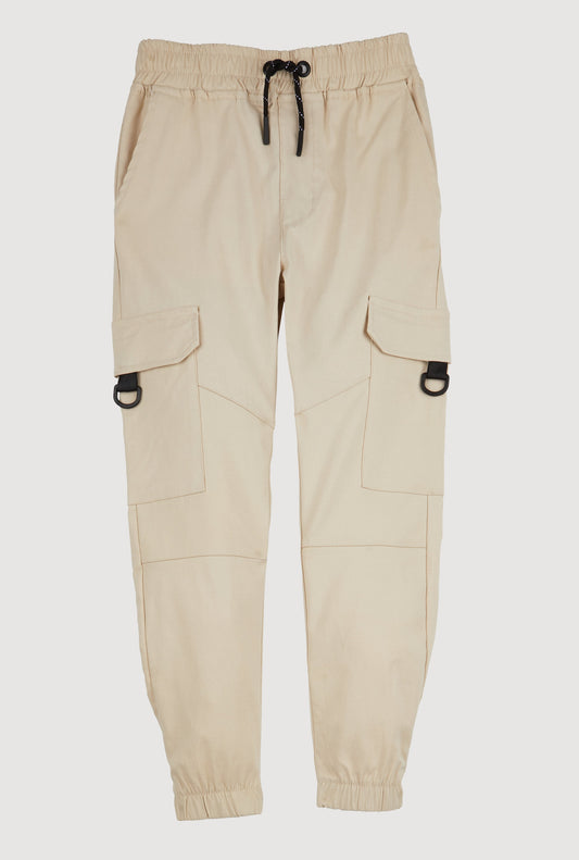Boys Drawstring D Ring Cargo Joggers