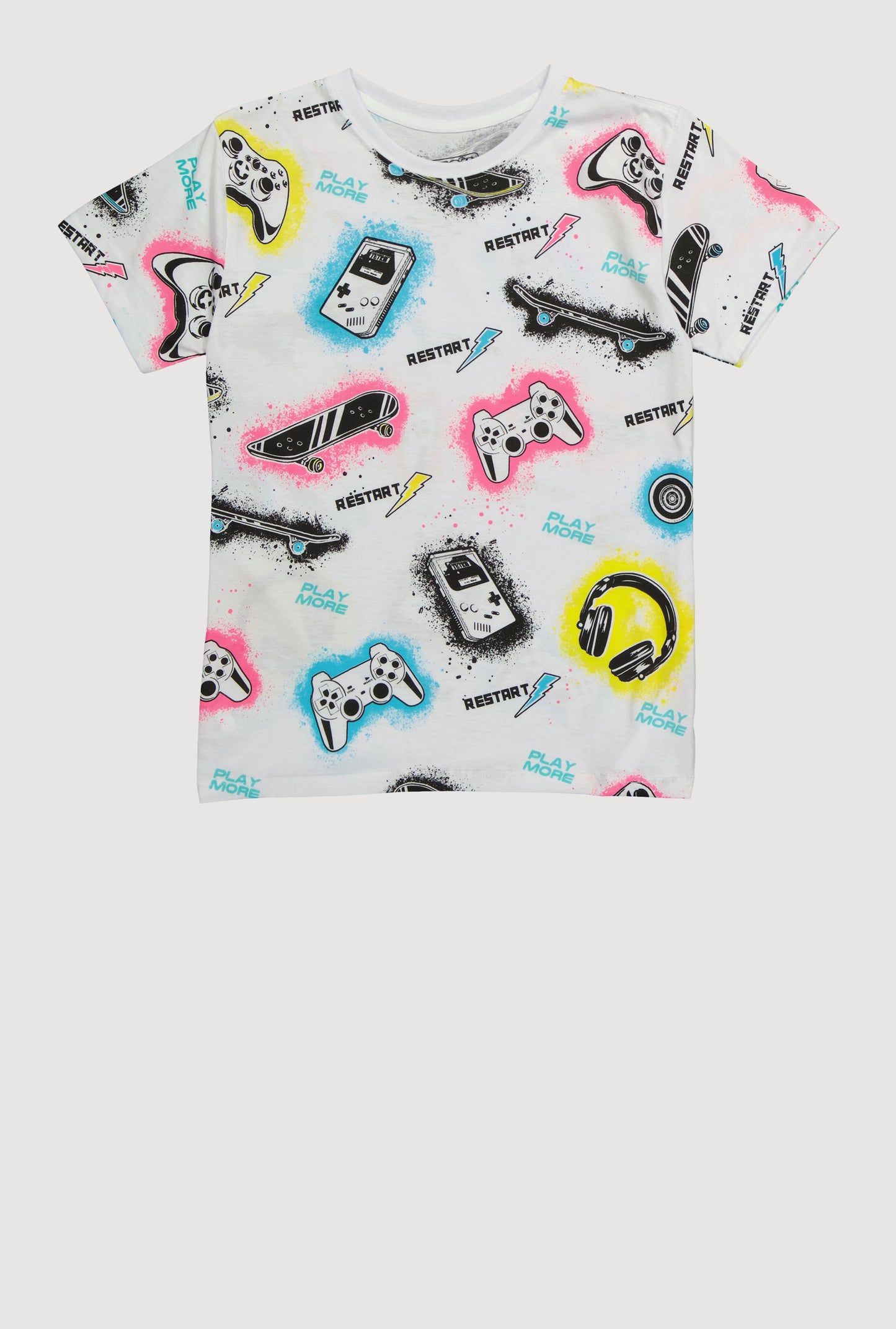 Boys Video Game Patterned T Shirt
