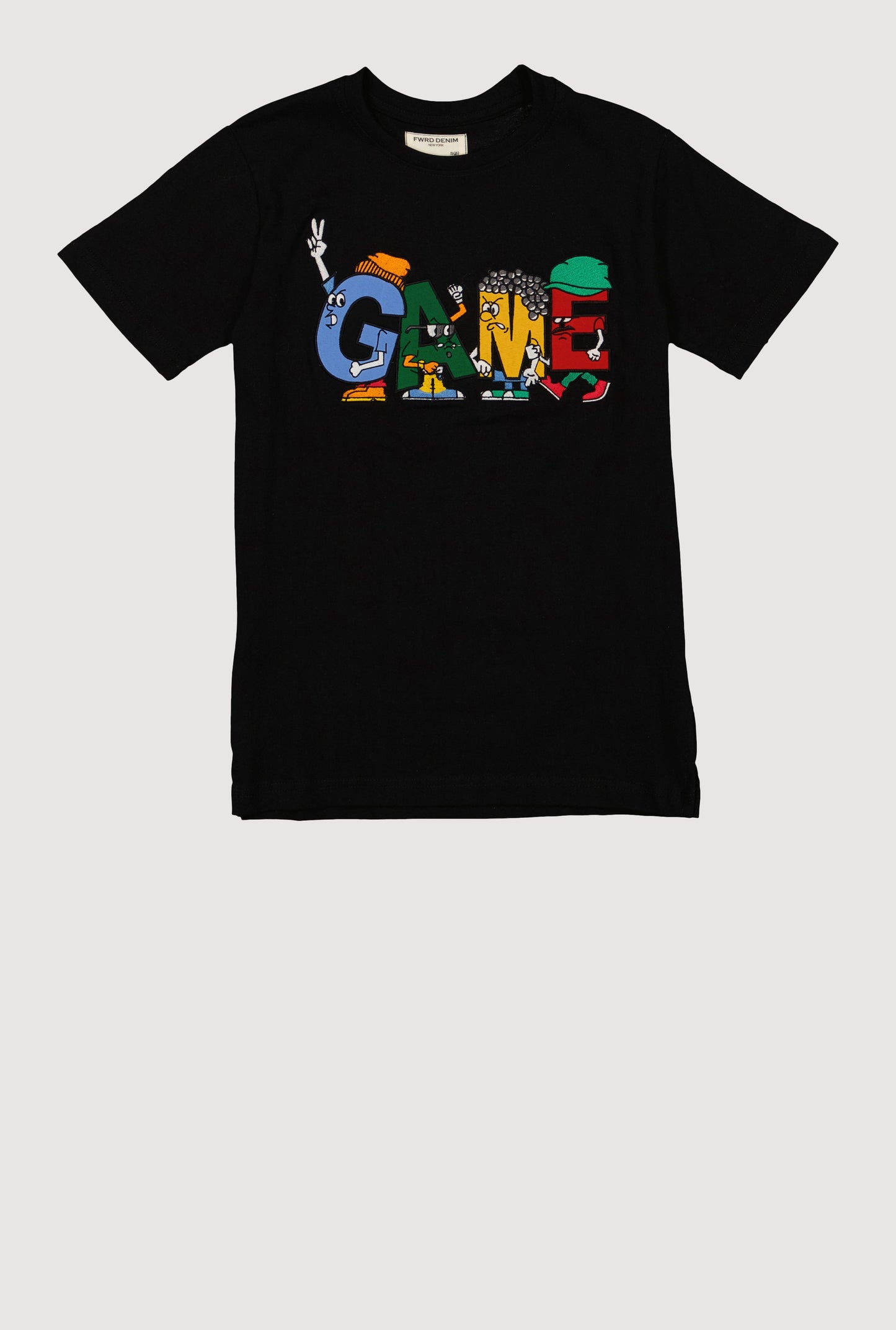 Boys Game Embroidered Crew Neck Graphic Tee