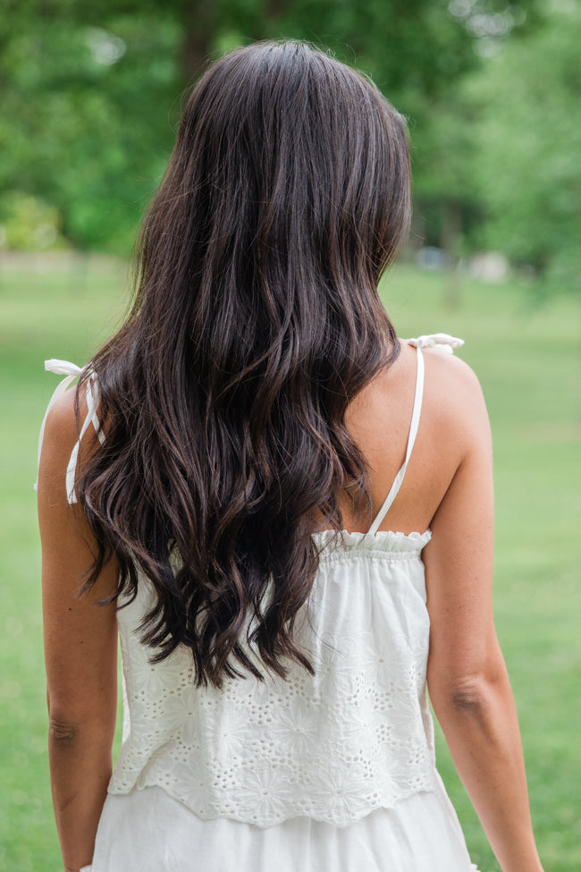Dockside Dream White Crochet Detail Crop Top FINAL SALE