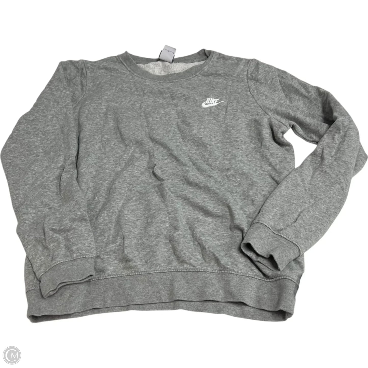 Athletic Sweatshirt Crewneck By Nike Apparel In Grey, Size: L