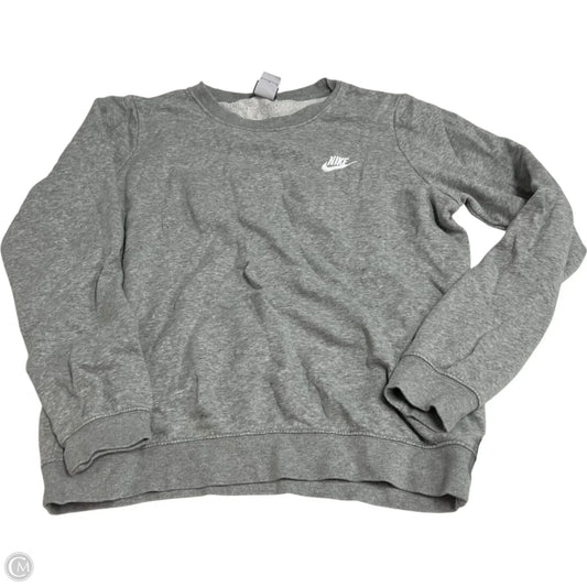 Athletic Sweatshirt Crewneck By Nike Apparel In Grey, Size: L