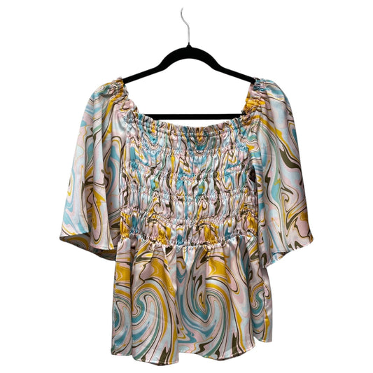 Top 3/4 Sleeve By Chenault In Multi, Size:M